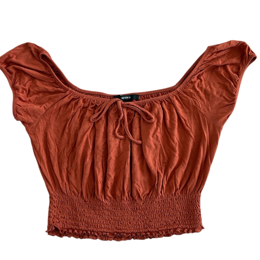 Forever 21 Crop Top Rust Orange Size Small